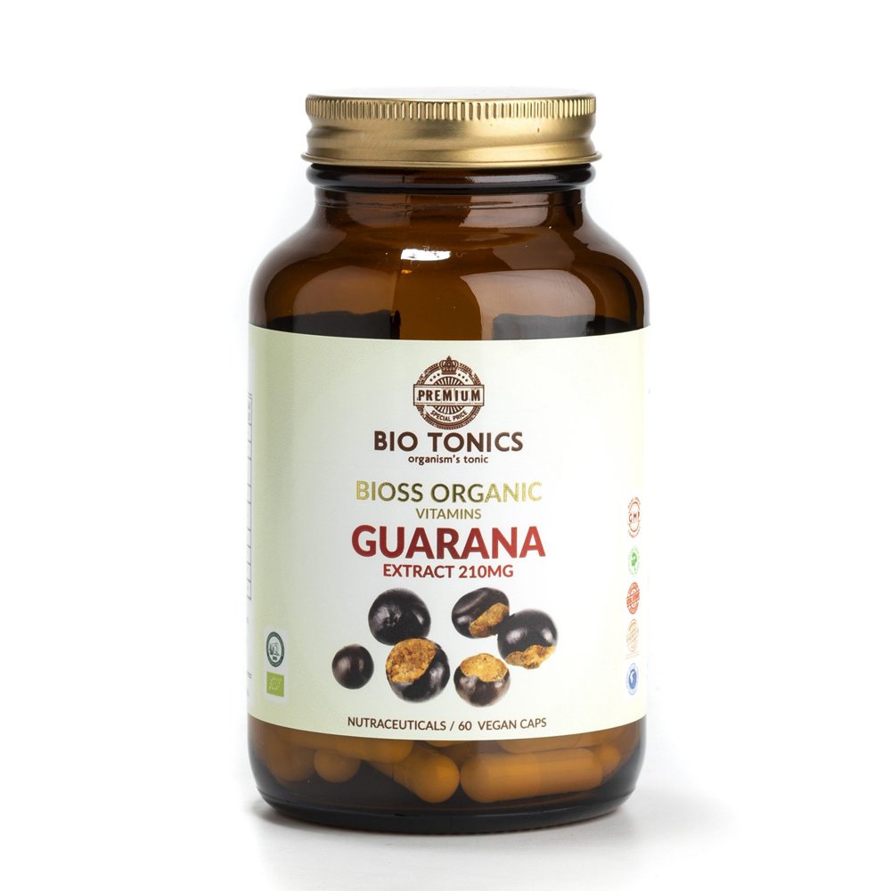 Guarana Extract 210mg - Βιολογικό - 60 Vegan Κάψουλες